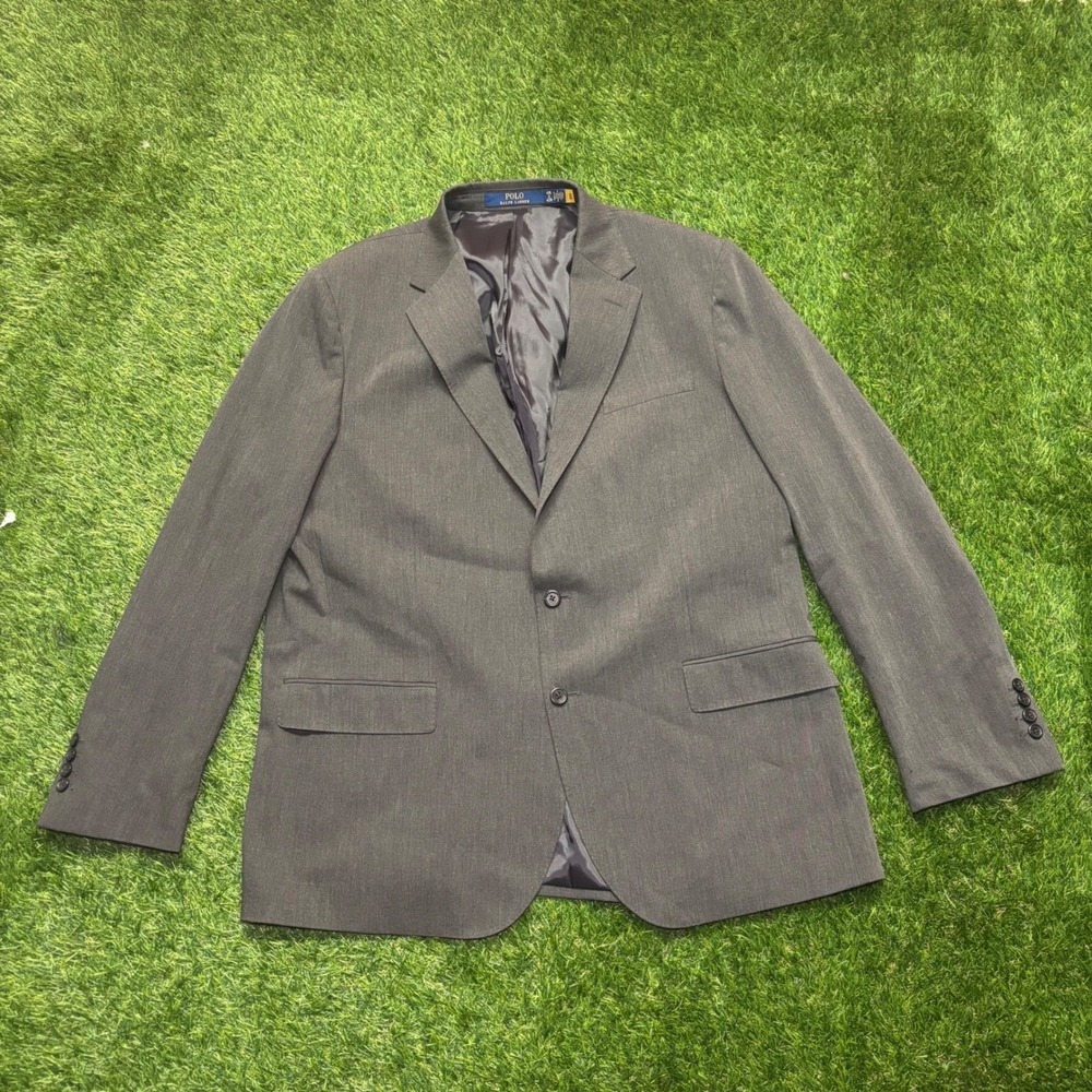 Polo Ralph Lauren Modern Fit Blazer Mens 48L Gray 2 Button Sport Coat Jacket